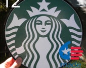 STARBUCKS logo framed round poster
