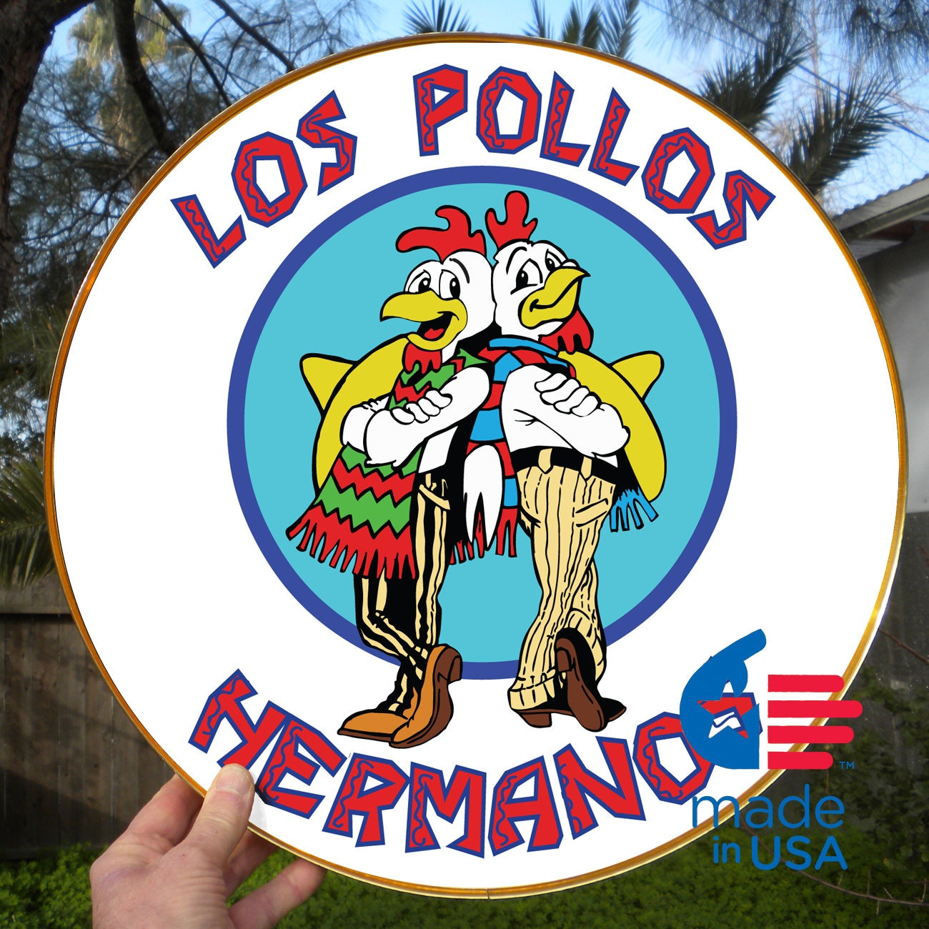 Los Pollos Hermanos Logo Framed Round Sign - Etsy