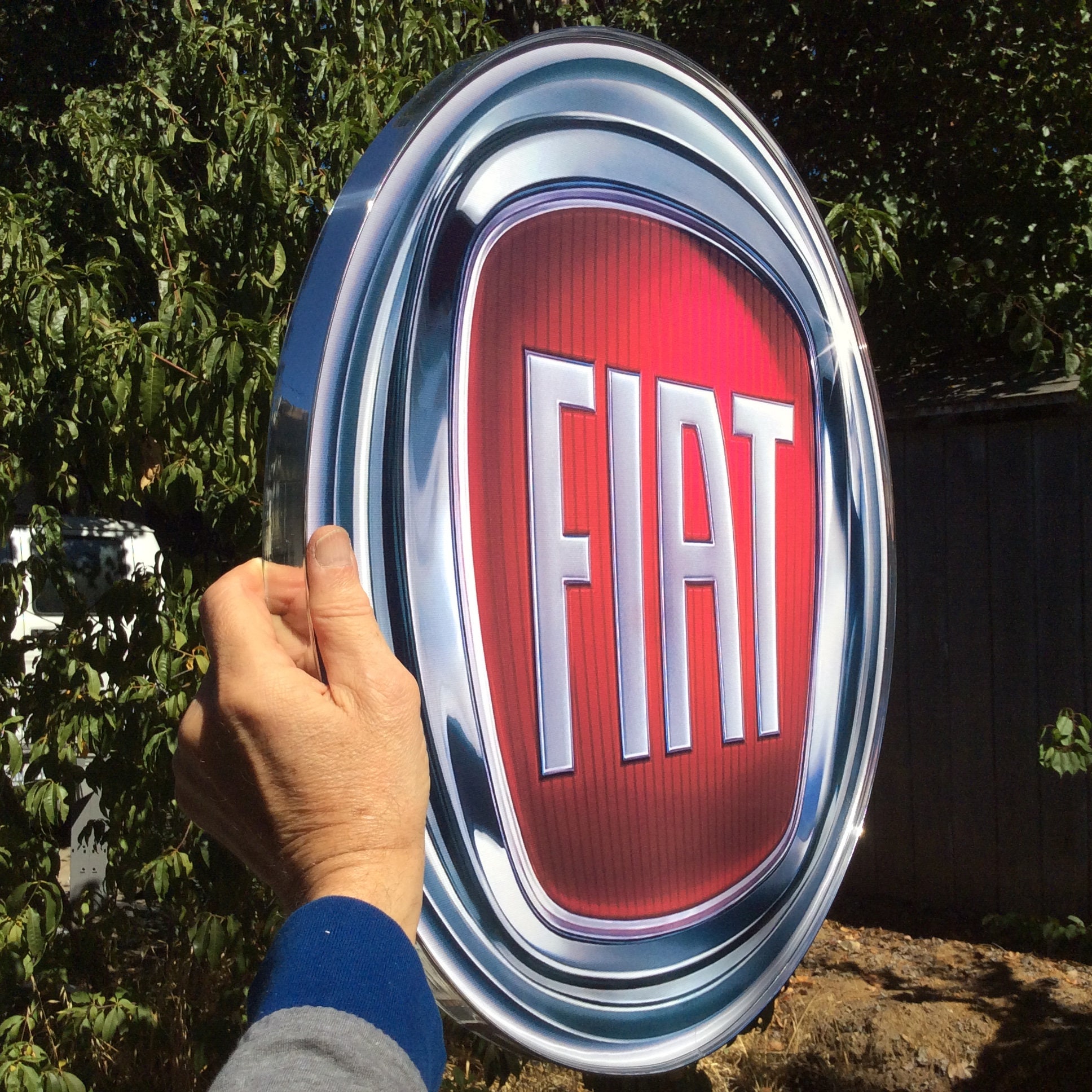 Plaque émaillée Fiat logo rond