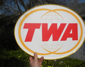 TWA airline 1964-1975 logo, as a framed oval poster