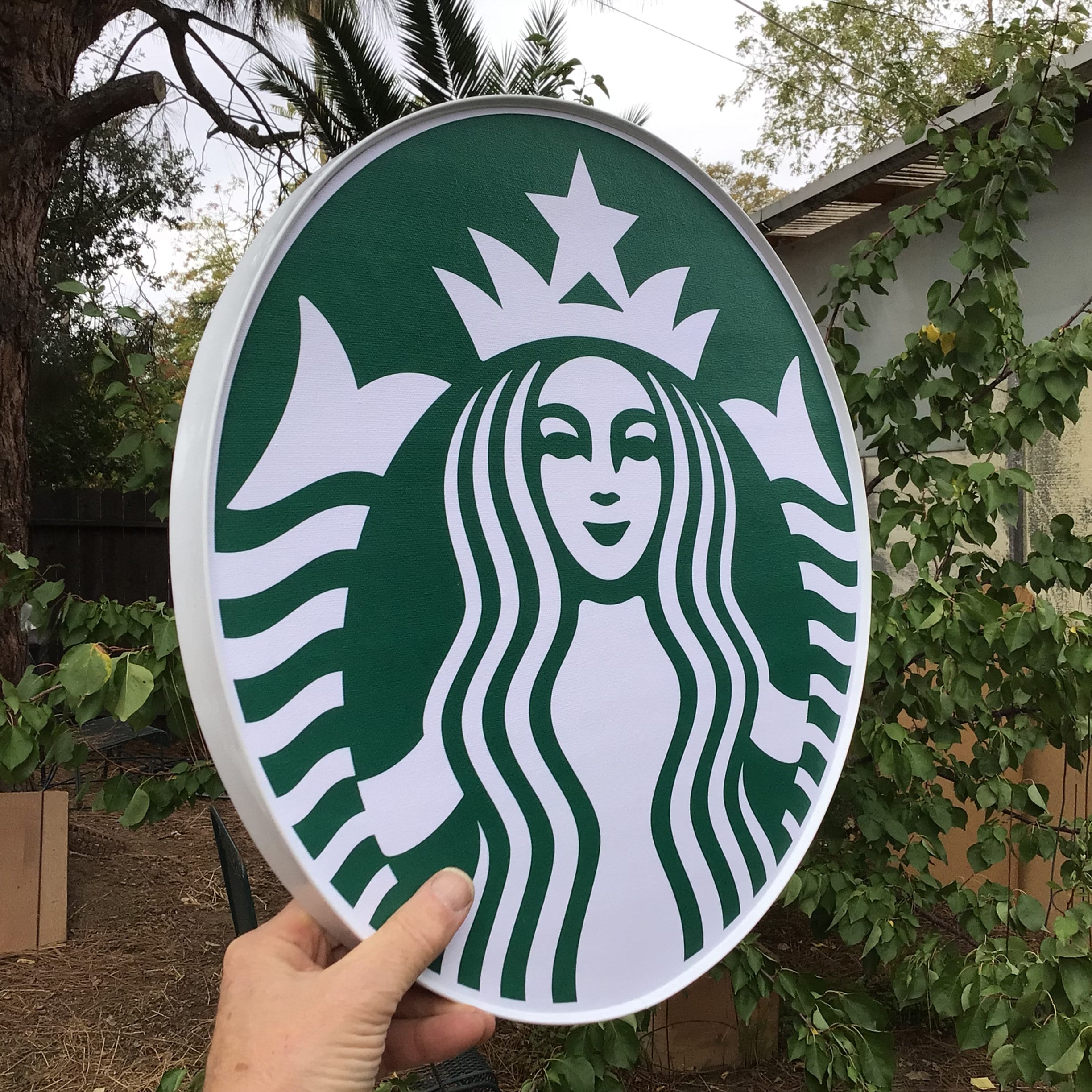 Starbucks 看板 緑色 STARBUCKS Green Logo, as a Framed Round Poster - Etsy