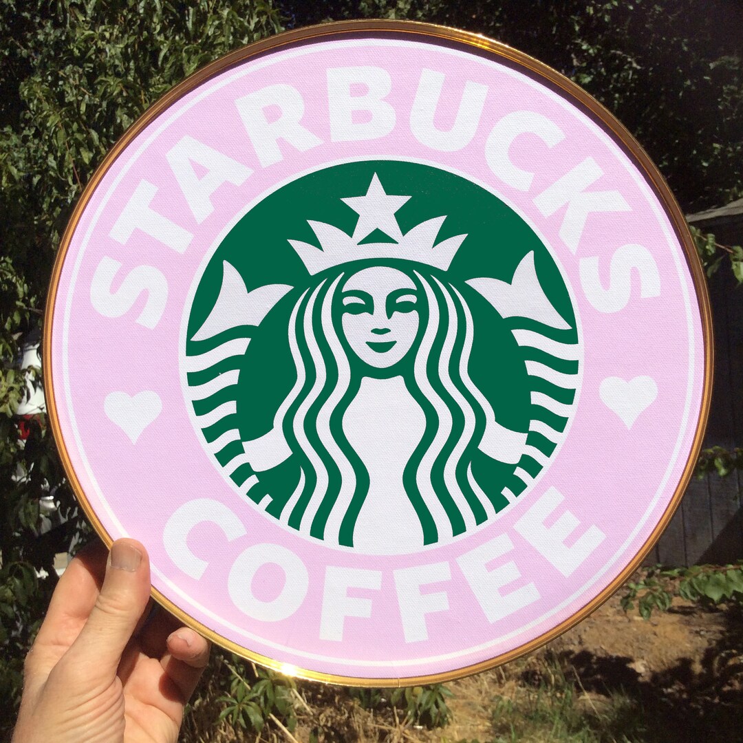 Starbucks Green/pink Logo With Hearts, as a Framed Photo Poster Etsy