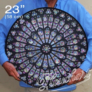 Notre Dame de Paris, NORTH rose window round poster