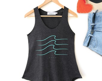 Wave Shirt symbolic wave Tank Top wave Tank Top aloha beaches shirt Clothing Tank Top Womens