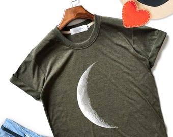 Half Moon T-shirt: Unisex Soft Moon Top - Etsy