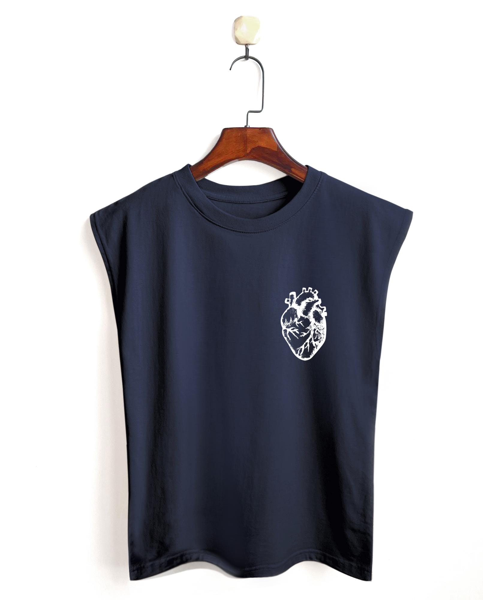 シャツタンク Anatomy Heart Pocket Muscle Tank Top: Sleeveless Cotton Shirt - Etsy