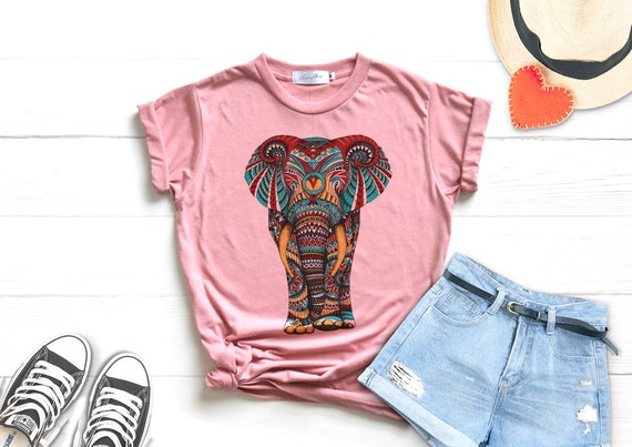 Elephant Shirt Animals Shirt Graphic Shirt Colorful Color | Etsy