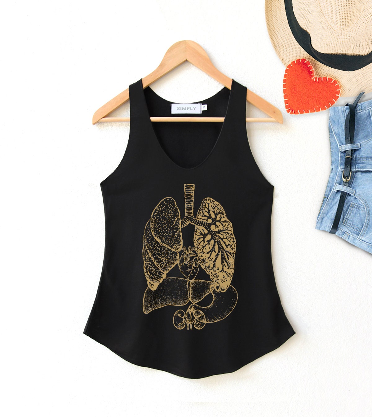 Anatomy Shirt Anatomy Graphic Tank Top Intestines Printed