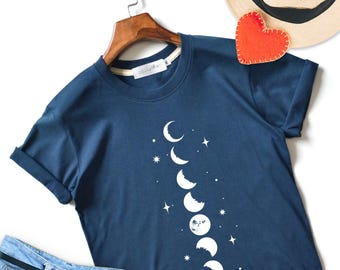 Moon Phases T-Shirt: Unisex Celestial Top