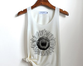 Sunflower Tank Top sunflower drawing Tank Top flowers Tank Top Clothing Tank Top Womens