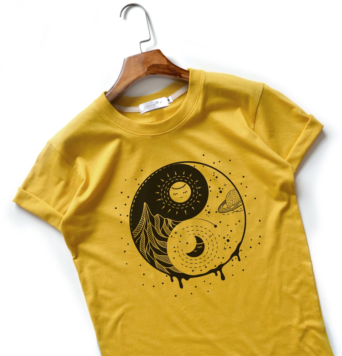 Yin yang Shirt yin yang mountains Shirt sun and moon Shirt Etsy