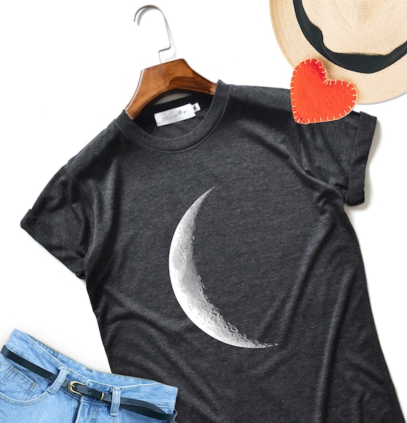 Half Moon T-shirt: Unisex Soft Moon Top - Etsy