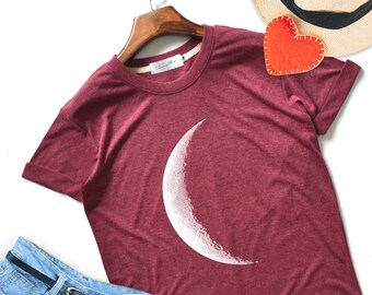 Half Moon T-shirt: Unisex Soft Moon Top - Etsy