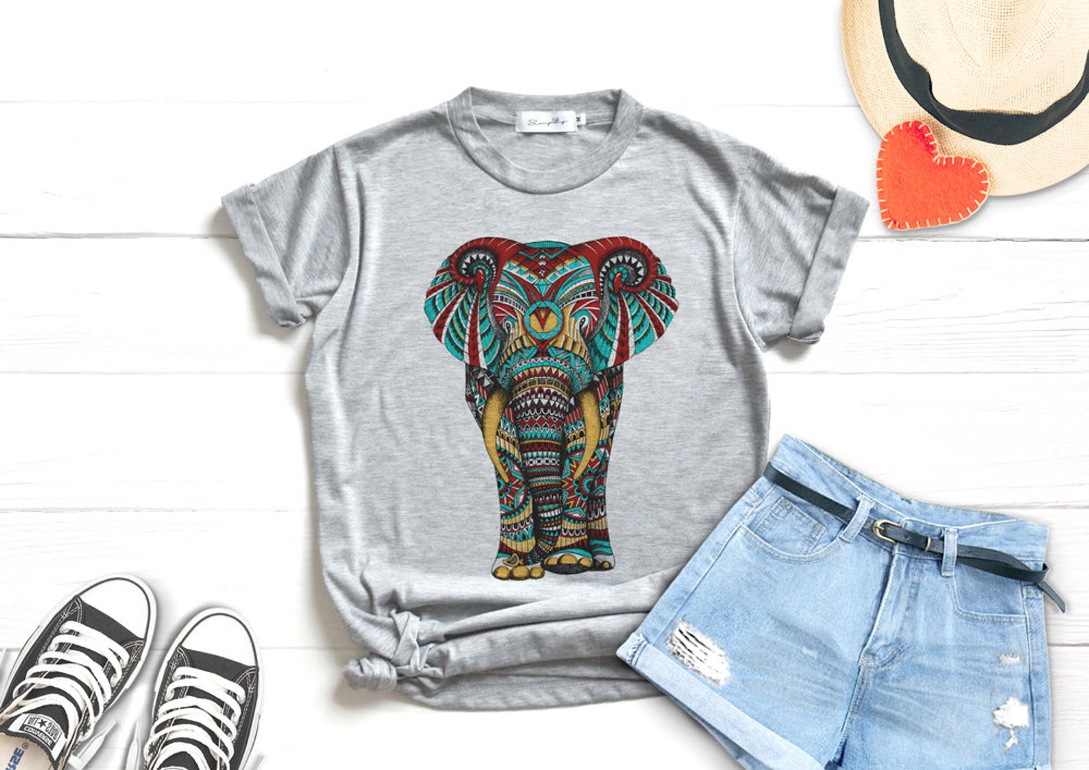 Elephant Shirt Animals Shirt Graphic Shirt Colorful Color | Etsy