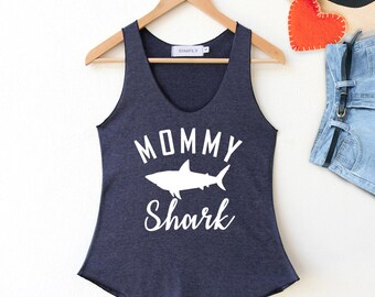 Mommy Shark Tank Top: Handmade Women's Shirt