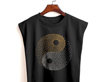 Yin yang Shirt yoga graphic Muscle tank muscle cropped tank sleeveless shirt women