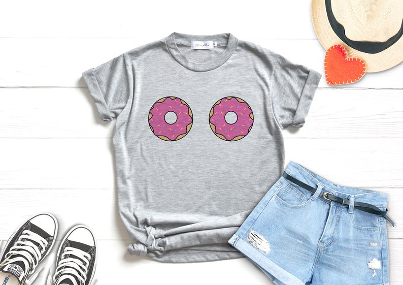 Doughnut Shirt doughnut boob Shirt boob boobs Shirt Donut Clothing Women Unisex image 2