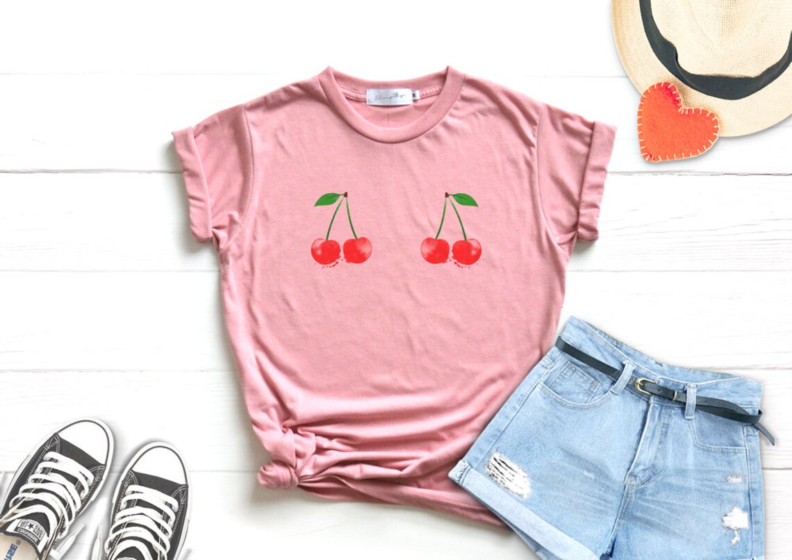 Cherry Shirt Cherry Boob Shirt Boob Boobs Shirt Cherry Bikini | Etsy