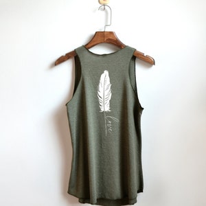 Feather shirt feather graphic tank top graphic Tank Top with back printed Tank Top Clothing Tank Top Womens