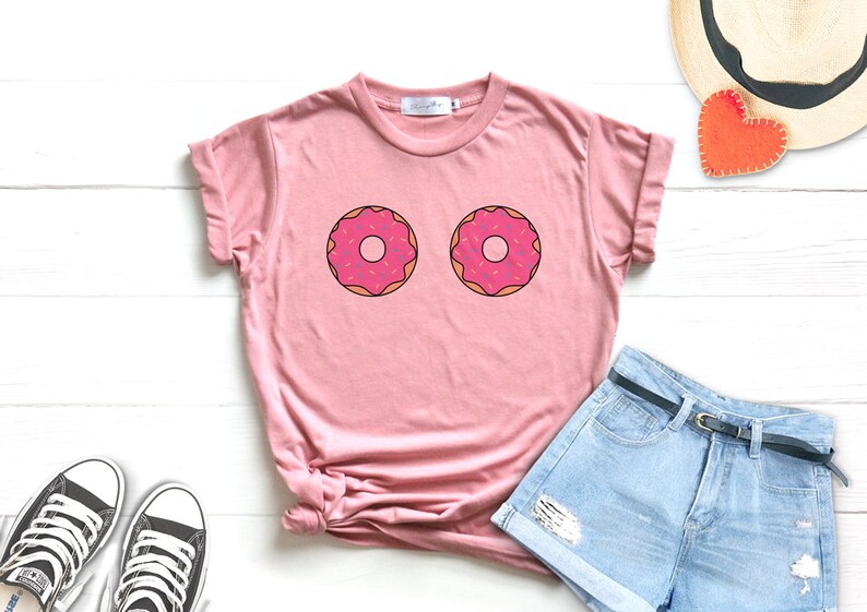 Doughnut Shirt doughnut boob Shirt boob boobs Shirt Donut Clothing Women Unisex image 3