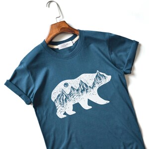 Bear Shirt Mountains Shirt Adventure hiking camping Shirt Clothing Women Unisex S M L XL