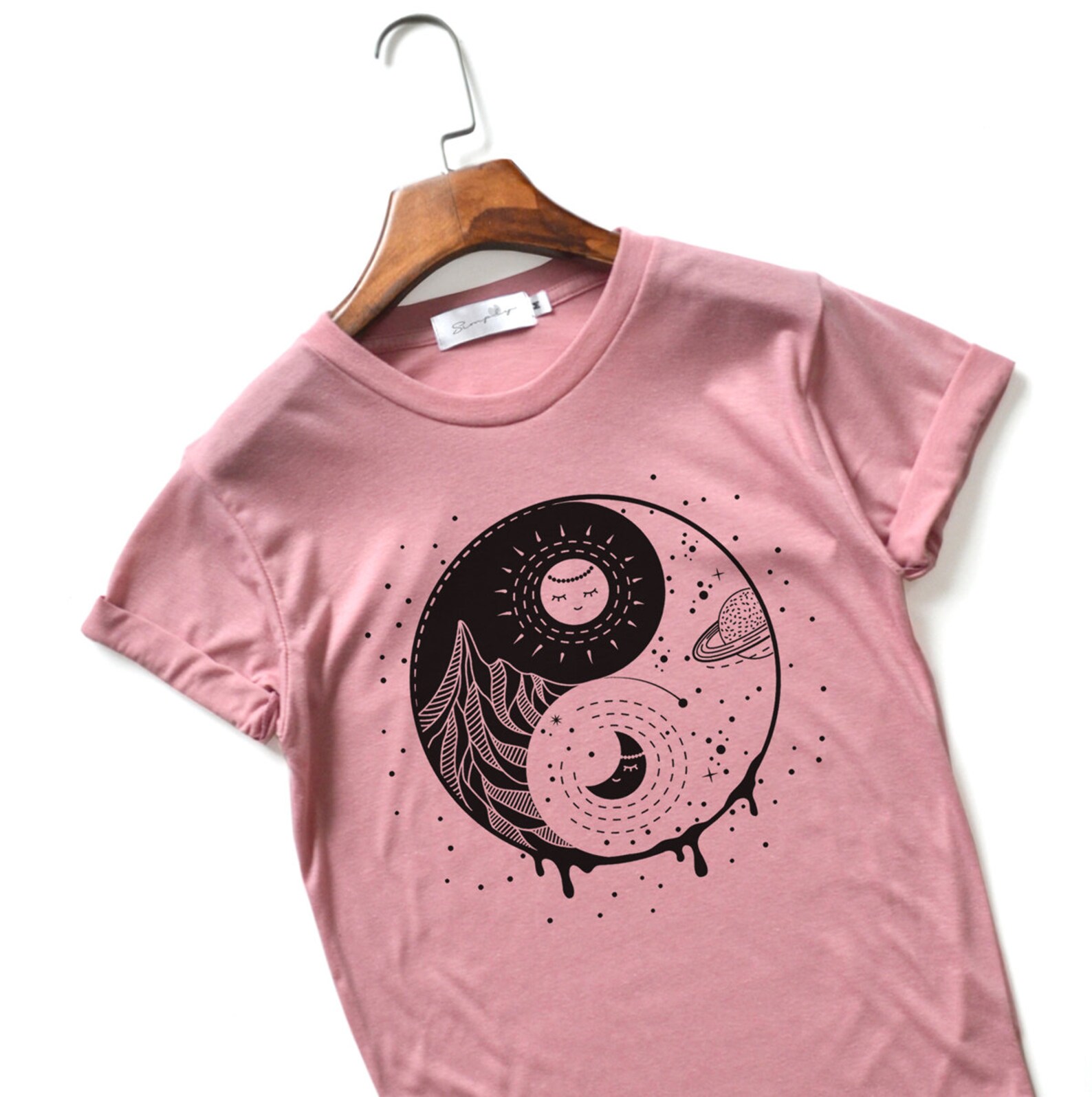 Yin Yang Shirt Yin Yang Mountains Shirt Sun and Moon Shirt Etsy