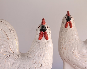 Antique Staffordshire Roosters