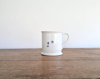 Tazza da barba antica, tazza da barba blu e bianca