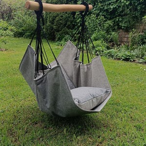 Hanging swing hammock chair for kids. Light gray