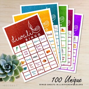 Diwali Party Bingo, Instant Download, Easy to Print, Cut & Play!