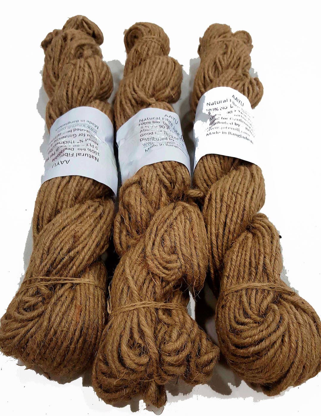 200 Ft Hank Jute Rope 5 Ply, Jute Burlap Rope Twine, Natural Jute