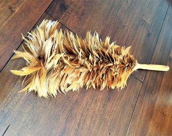 Rooster Chicken Feather Duster, Duster With Wooden Handle, Long Handle Natural Dust Cleaner, Perfect to Clean Home, Furniture eco friendly