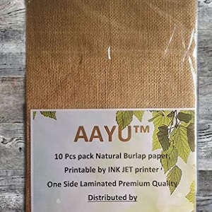 AAYU Burlap Printable Sheets | Ink Jet Printable | 8.5 X 11.5 Inch | 10 ...