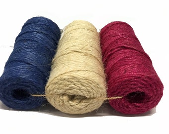 3 spool pack Colored 3ply Jute twine 600ft, Home&Garden Supply, Decorative Colored 3ply twine, Home Decor, Rustic Jute Twine, Rustic Wedding