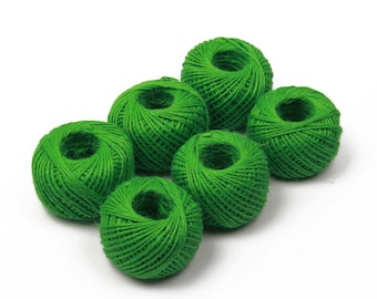 Jute twine 6pack, 4ply Natural and green by AAYU, 328 Feet each x 6 pack Total: 1968 feet