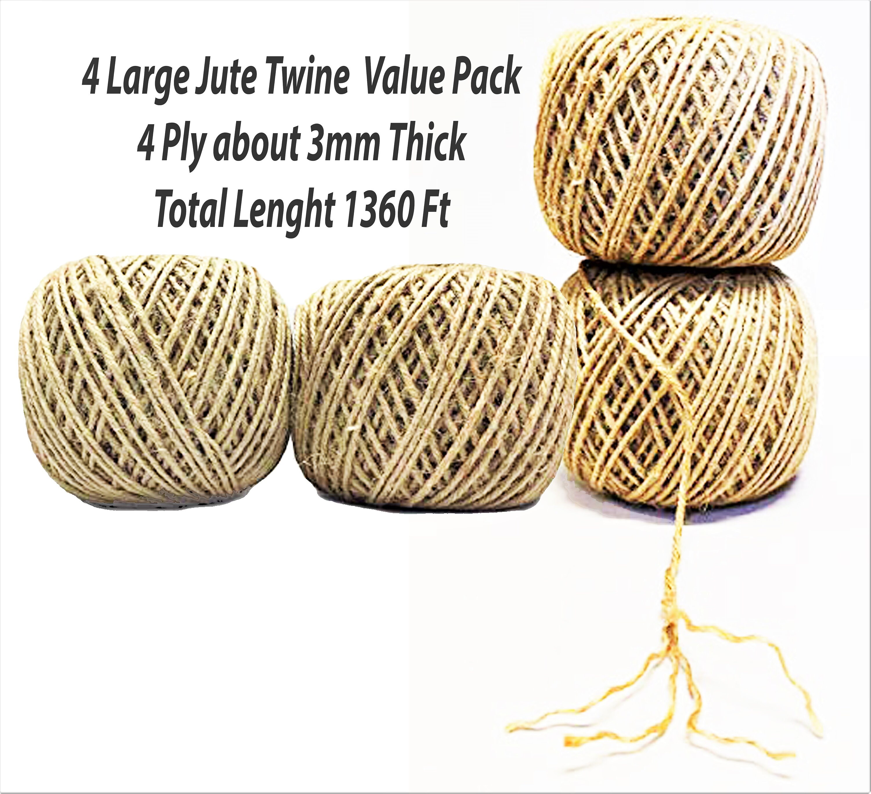 1360' Premium Jute Twine String, 3mm Natural, 4-ply Cord Rope for Craft  Gift DIY 
