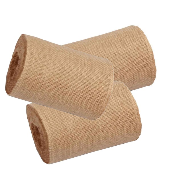 AAYU's Burlap Ribbon Rolls Pack of 3, Material for Wreaths Bows, Basket Wrap, Rustic Decor, Floral Solid Jute, Burlap Farmhouse Ribbon Roll