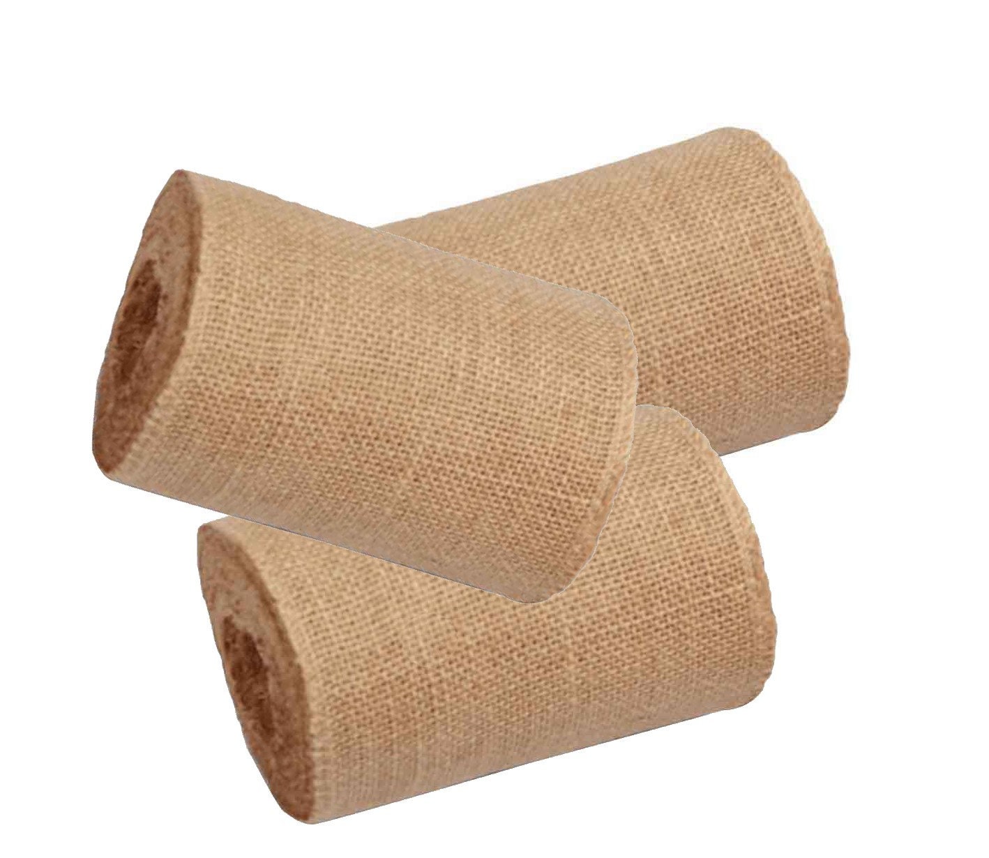 Mlurcu Burlap Ribbon Wired Ribbon 2 Inch Wide Burlap Wired Ribbon 6 Rolls  30 Yards Solid Fabric Metal Wire Edge Ribbon for Crafts Gift Wrapping