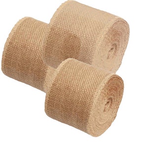 Lot de 3 rouleaux de ruban de toile de jute AAYU, matériel pour arcs de couronnes, emballage de panier, décor rustique, jute massif floral, rouleau de ruban de ferme en toile de jute image 2