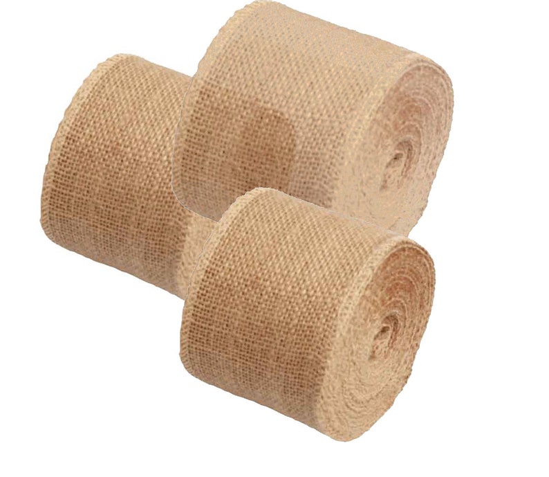 Lot de 3 rouleaux de ruban de toile de jute AAYU, matériel pour arcs de couronnes, emballage de panier, décor rustique, jute massif floral, rouleau de ruban de ferme en toile de jute image 2