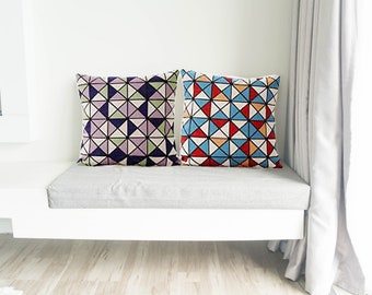 AAYU Trendy Patterns Pillow, Decorative Linen Pillow Covers, Sofa set Pillow, 18X18 Inch, 45 X 45CM, 2 Piece Set Cushion Case, Throw Pillow