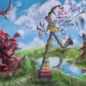 Storybook art Whimsical Art Print feel good wall Art colorful art print