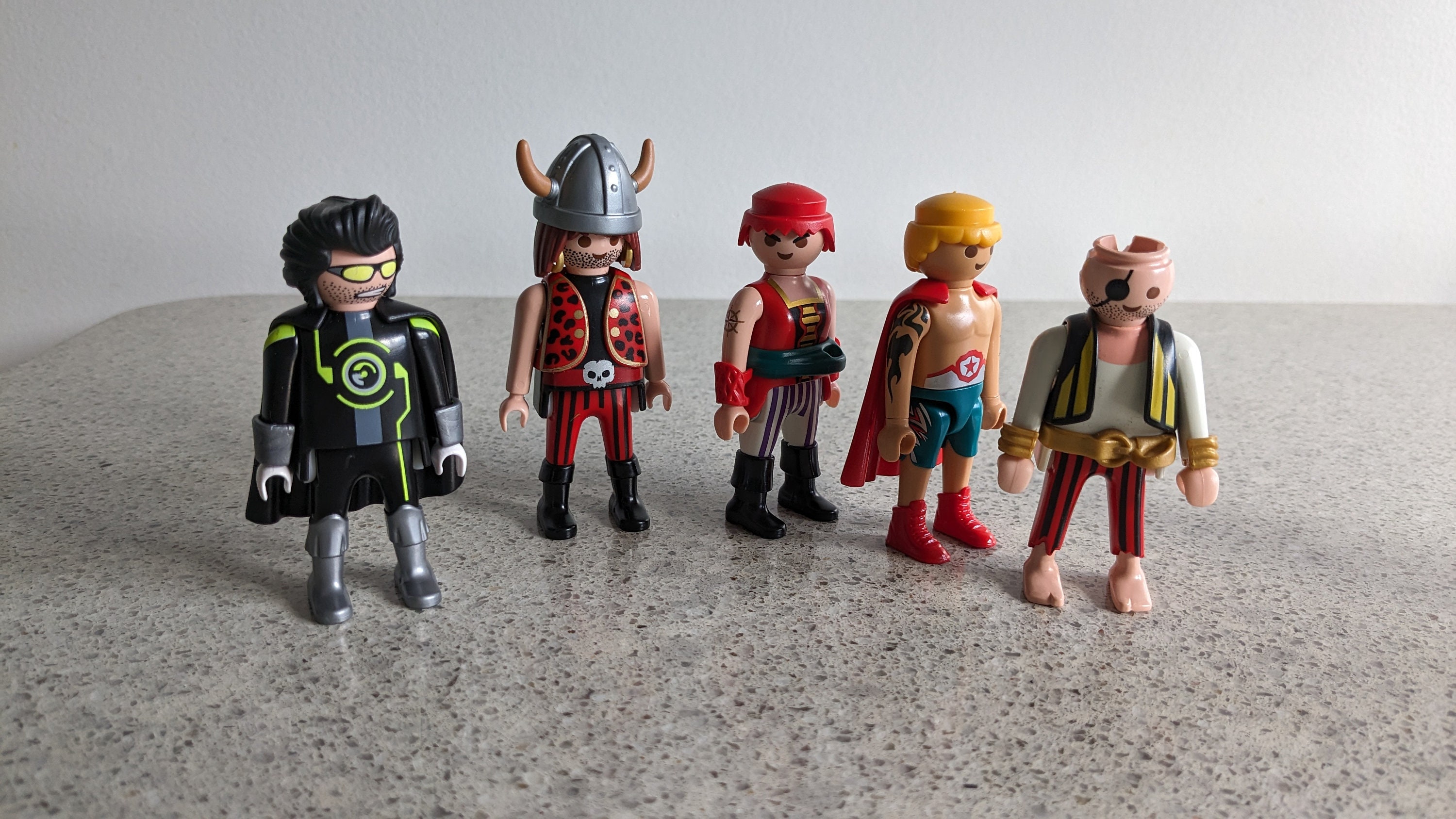 Playmobilキーホルダー13体セット Vintage 1993 Set of 5 Geobra Playmobil Plastic Figures/ Set of 5