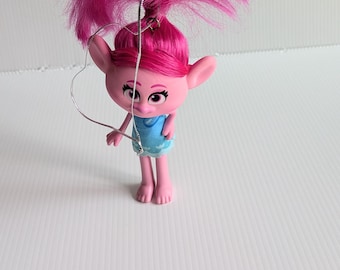 Hasbro Trolls Poppy Doll Ornament/Pink Poppy Troll Plastic Ornament/Troll Decoration