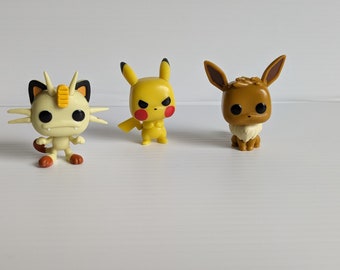 Set of 3 Pokémon Plastic Cake Toppers/Pokémon PVC Cake Toppers/PVC  Figures/Collectible Pokémon Toys