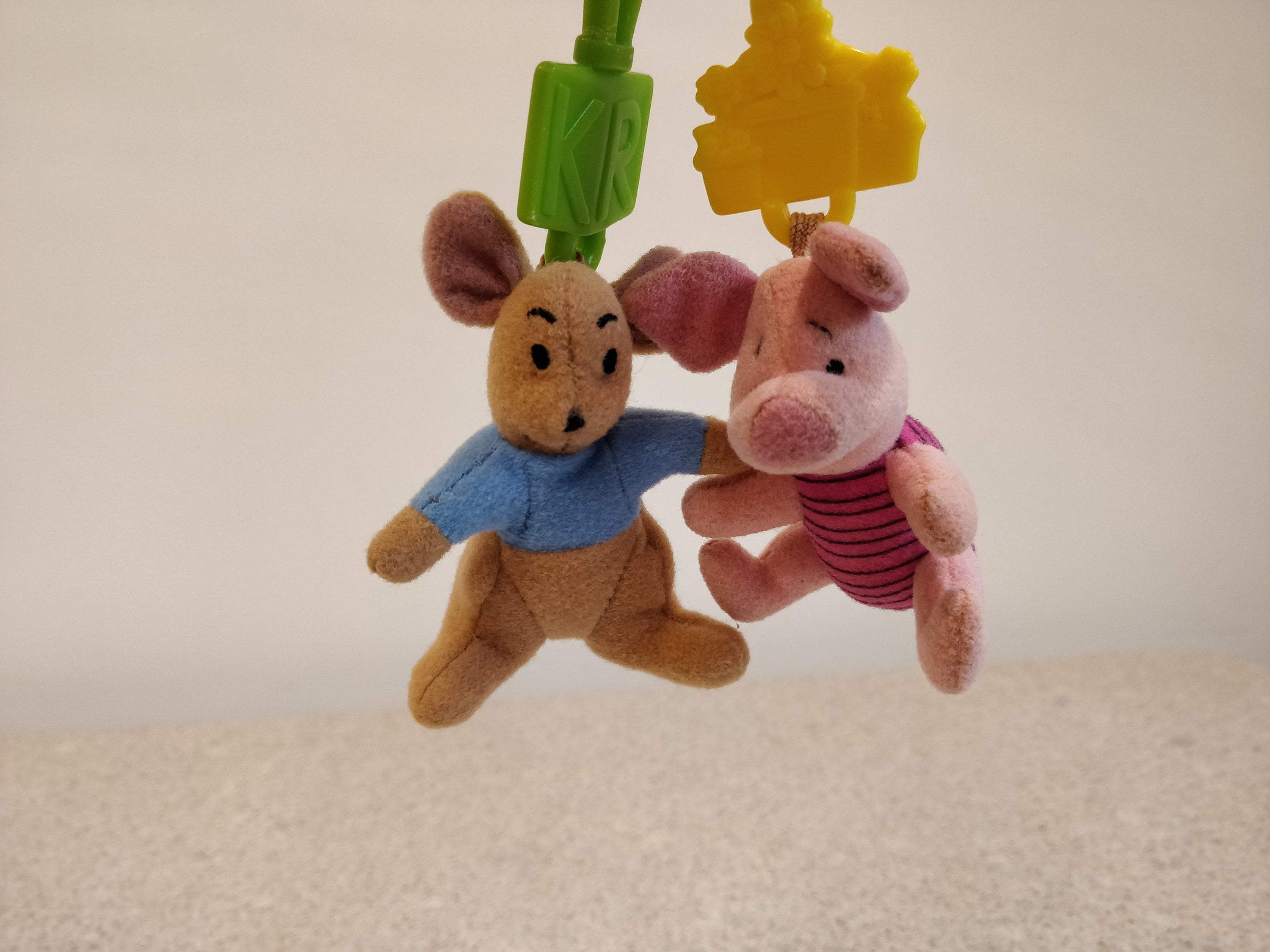 Collectible Lot of 2 Winnie The Pooh Keychain Heads From McDonalds/ Set of 2 Plush Clips Winnie The Pooh
