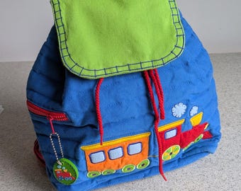 Collectible Stephen Joseph Train Quilted Backpak/Vintage Preschool Stephen Joseph Train Quilted Backpack