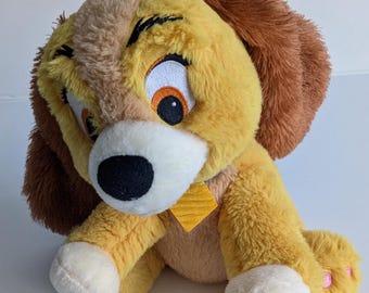 VTG Disney Lady 9" Stuffed Plush Doll/ Disney The Lady and The Tramp Movie Plush Toy