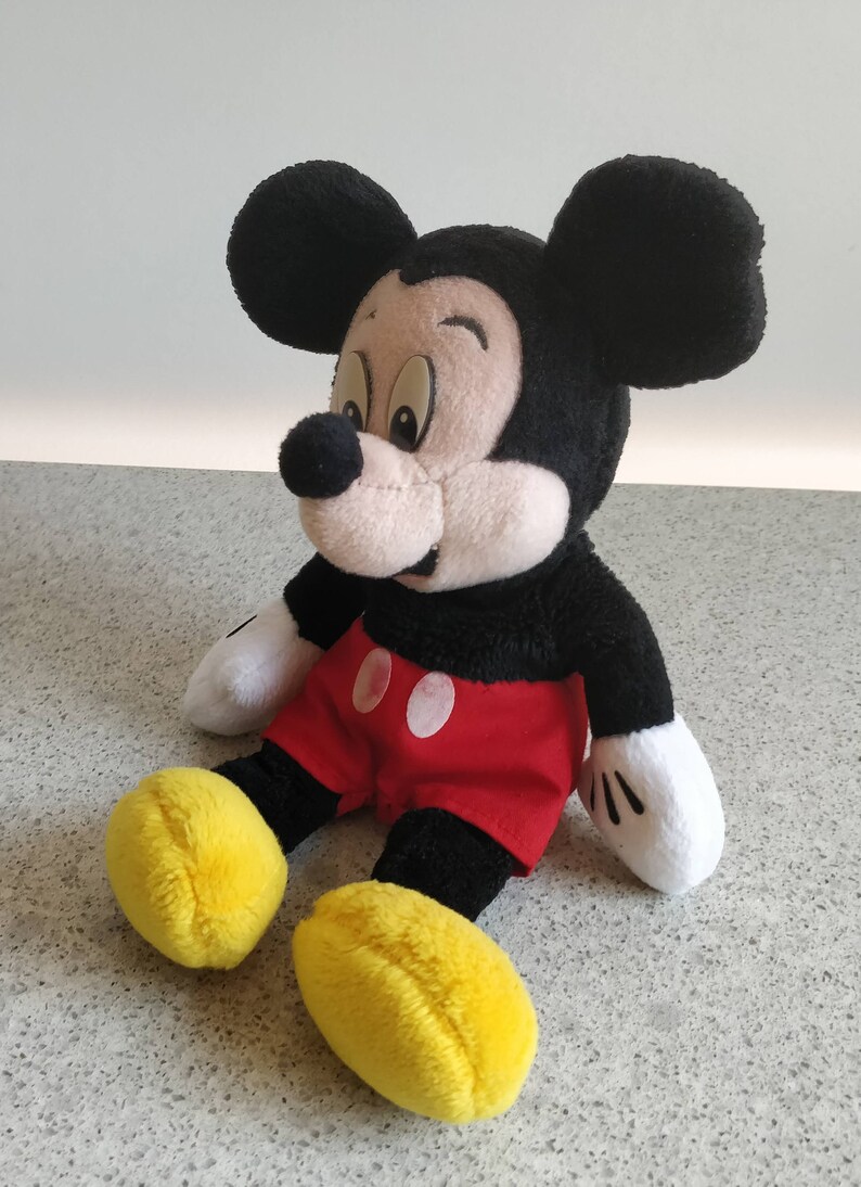 Set di 2 peluche vintage da collezione di Topolino/Set di 2 peluche Disney di Topolino seduto/Peluche di Topolino da 28 cm immagine 5