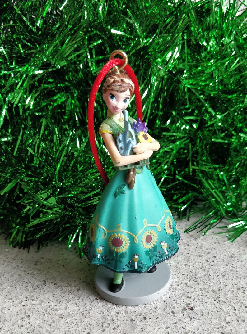 Collectible Disney Frozen Elsa Christmas PVC Ornament/ Disney Elsa Frozen in Green Spring Dress